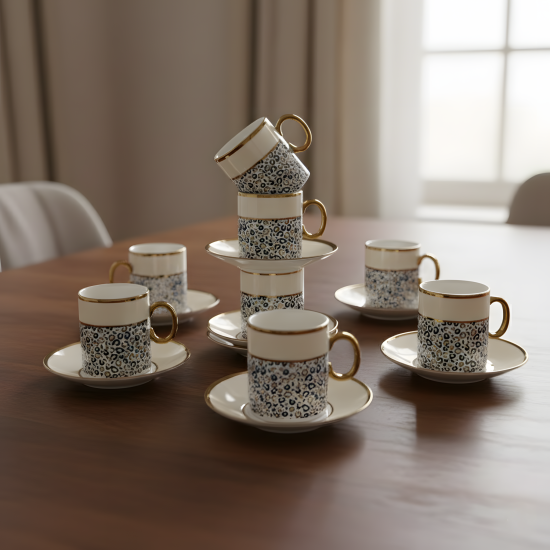 Porcelain Mug Set - 12 Pcs